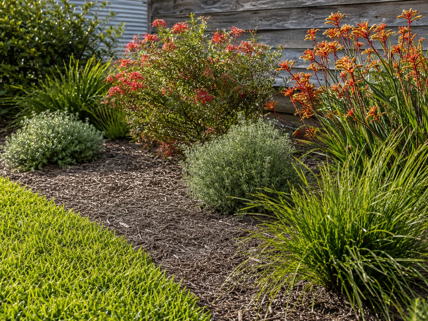 Mulched garden typical of Brunswick Heads and the Northern Rivers